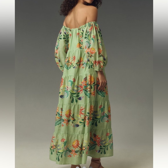 New FARM Rio Off The Shoulder Tiered Floral Maxi Dress - Picture 2 of 3